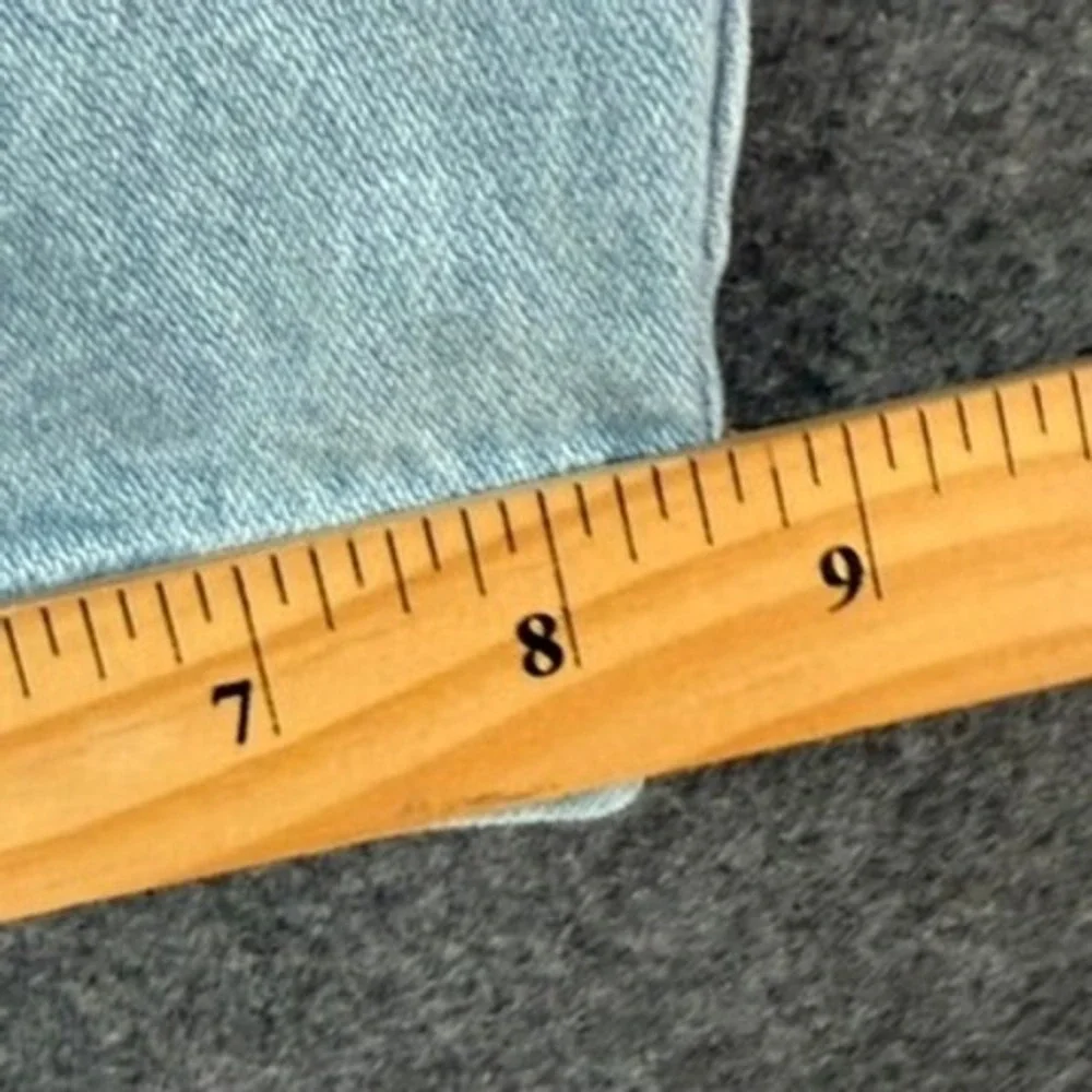 Denim‎ Trousers by Big Press Light Wash Pleated Wide Leg Jeans Womens Medium